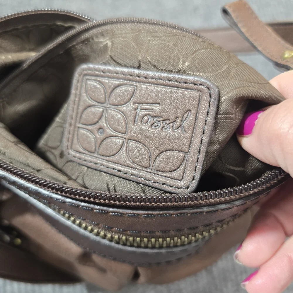 Fossil Genuine Leather‎ Women's Brown Crossbody Soft Leather Bag Purse